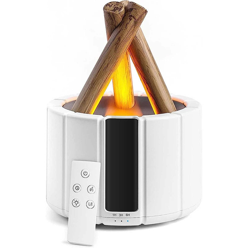 2025 New Simulated Flame Aroma Diffuser Bonfire Air Humidifier Ultrasonic Cool Mist Maker Fogger LED Essential Oil Lamp Difusor
