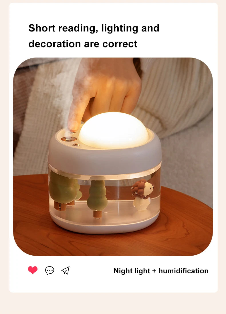 Portbale Projection Lamp Wireless Air Humidifier 2000mAh Battery USB Rechargeable Projector Umidificador Aroma Humidificador