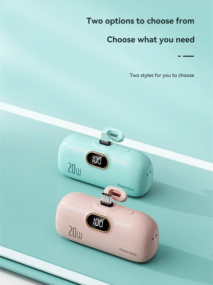 Xiaomi 30000mAh Mini Portable Power Bank Capsule Mobile Power Supply Emergency External Battery Fast Charger For Type-c iPhone