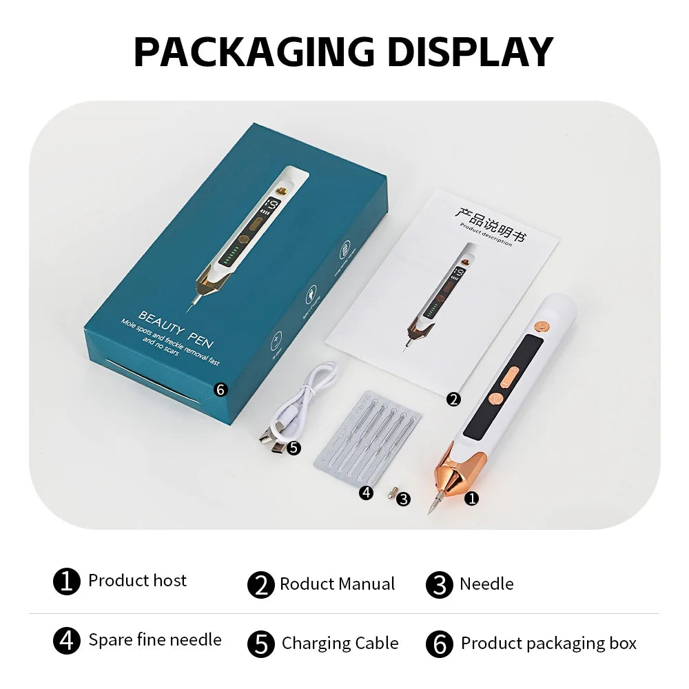 Laser Plasma Pen for Skin Tag Remover Freckle Black Dot Eliminator Papilloma Mole Pimples Wart Tattoo Removal Plasma Pen