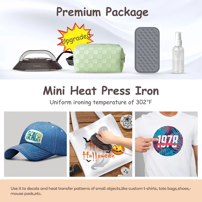 Electric iron, portable electric iron. 300W.Dry ironing, ceramic base plate, anti sticking, travel iron,Easy to store