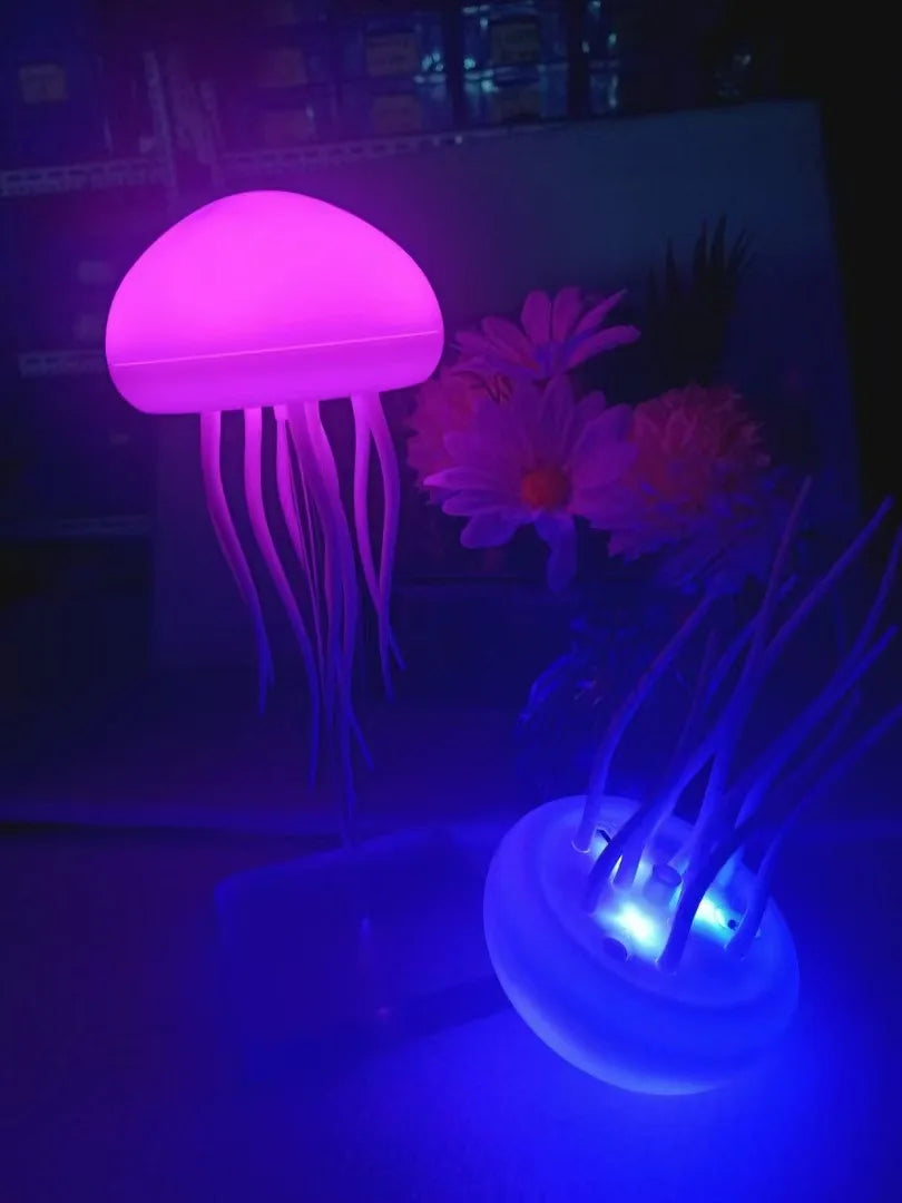 Voice Control Sensor Jellyfish Night Light Children Birthday Gift Floating Bedroom Desktop Ornament Colorful Atmosphere Light