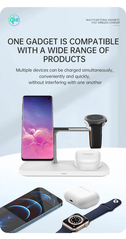 QI2 3 in 1 Magnetic Wireless Chargers For iPhone 16 15 14 13 12 Fast Charging Station For Apple Watch Airpods 2 3 4 stand