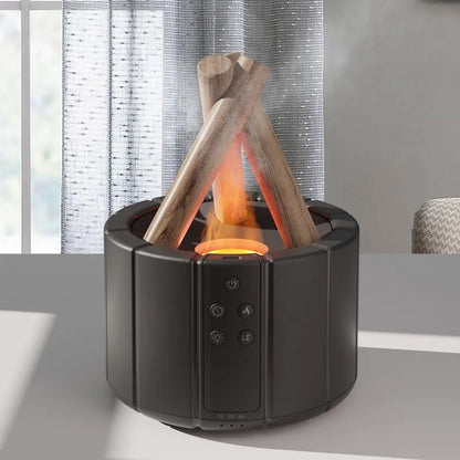 2025 New Simulated Flame Aroma Diffuser Bonfire Air Humidifier Ultrasonic Cool Mist Maker Fogger LED Essential Oil Lamp Difusor