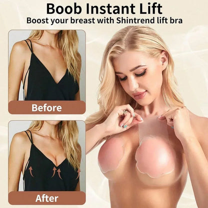 4PCS Women Lift Up Invisible Reusable Self Adhesive Silicone Breast Lift Tape Nipple Cover Chest Paste Push Up Party Dress Bras