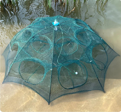 Foldable Umbrella-Shape Fish Trap Outdoor Automatic Trap Shrimp Carp Catcher Cages Mesh Nets Fishing Gear Fishing Accessories