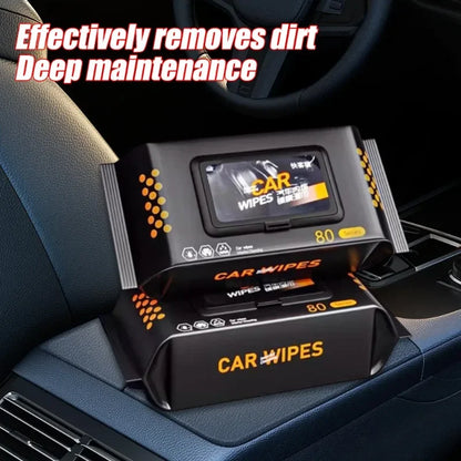 Leather Cleaning Wet Wipes coating 80pcs/pack Car Interior Leather Care Stain Removal Tools Brightening Coating Film Wet Wipes