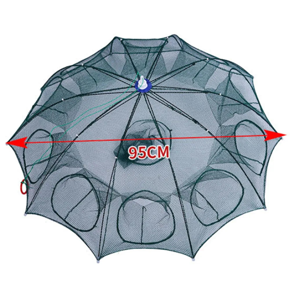 Foldable Umbrella-Shape Fish Trap Outdoor Automatic Trap Shrimp Carp Catcher Cages Mesh Nets Fishing Gear Fishing Accessories