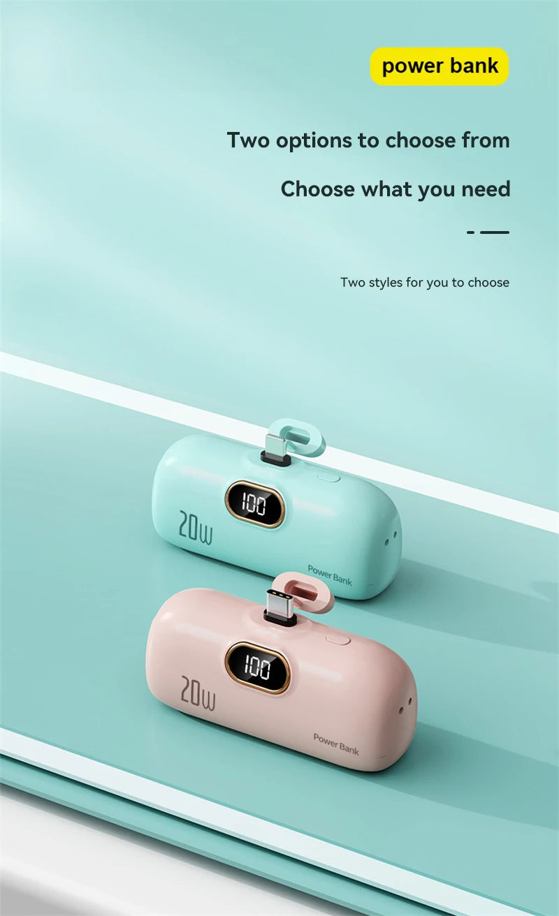 Xiaomi 30000mAh Mini Portable Power Bank Capsule Mobile Power Supply Emergency External Battery Fast Charger For Type-c iPhone