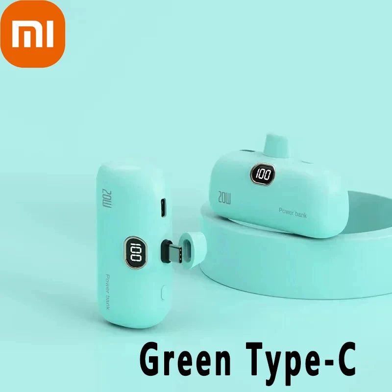 Xiaomi 30000mAh Mini Portable Power Bank Capsule Mobile Power Supply Emergency External Battery Fast Charger For Type-c iPhone