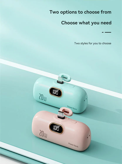 Xiaomi 30000mAh Mini Portable Power Bank Capsule Mobile Power Supply Emergency External Battery Fast Charger For Type-c iPhone