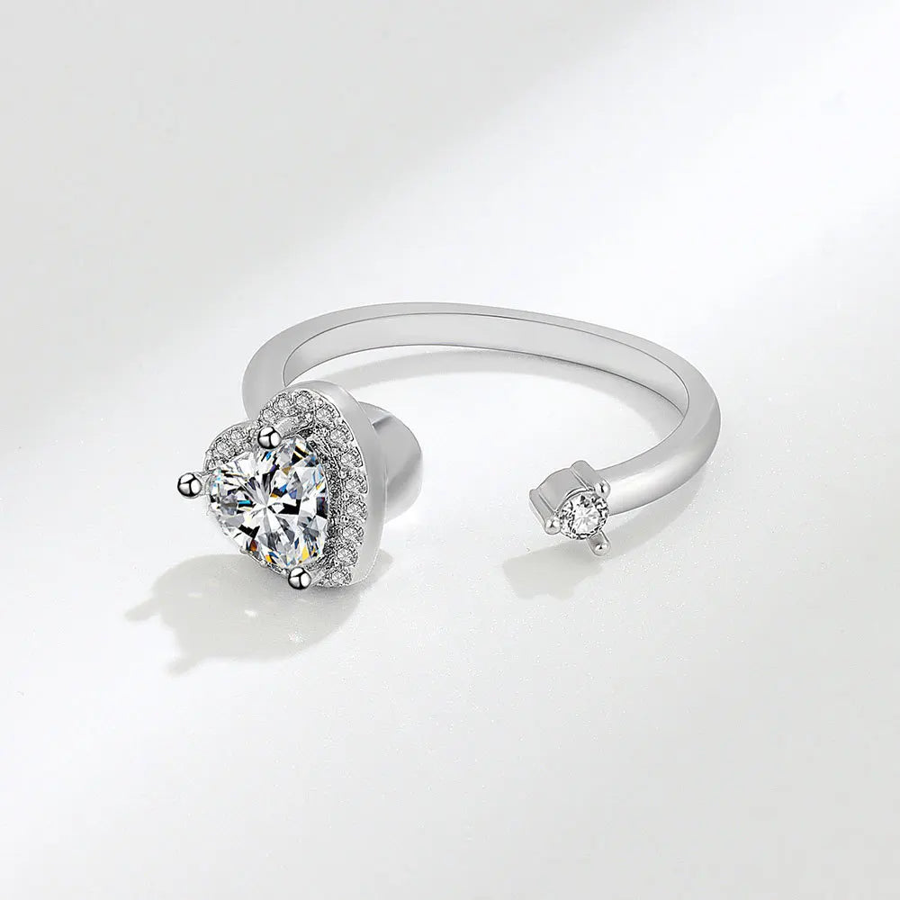 Sam Panda 925 Sterling Silver Sunflower Diamond Zircon Rotatable Ring For Women Gift Relieve Stress Ring Jewelry Wholesale