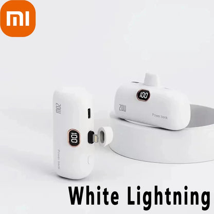 Xiaomi 30000mAh Mini Portable Power Bank Capsule Mobile Power Supply Emergency External Battery Fast Charger For Type-c iPhone