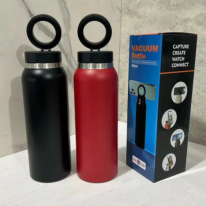 24oz Insulated Magsafe Water Bottle Stainless Steel Double Wall Sport Magnetic Water Bottle with Phone Holder