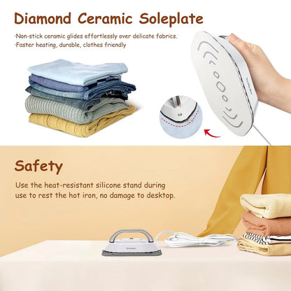 Electric iron, portable electric iron. 300W.Dry ironing, ceramic base plate, anti sticking, travel iron，Easy to store