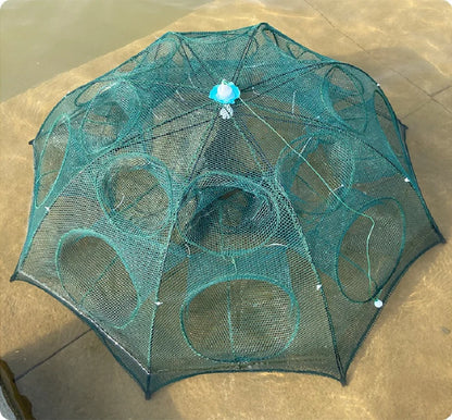 Foldable Umbrella-Shape Fish Trap Outdoor Automatic Trap Shrimp Carp Catcher Cages Mesh Nets Fishing Gear Fishing Accessories