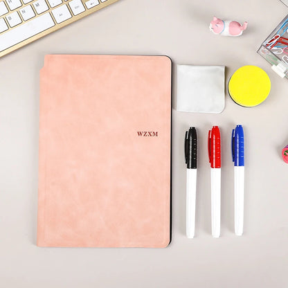 A5 Reusable Whiteboard Notebook Book With Free Whiteboard Pen Erasing Cloth Weekly Planner Portable Notebooks