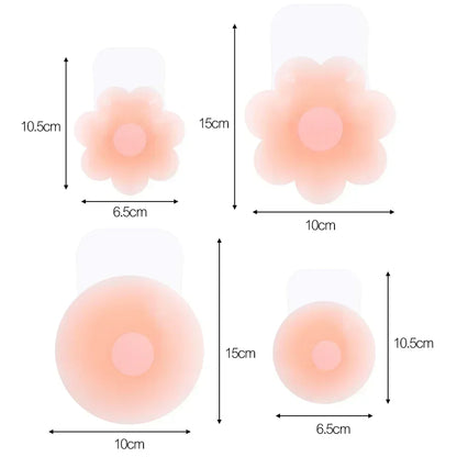 4PCS Women Lift Up Invisible Reusable Self Adhesive Silicone Breast Lift Tape Nipple Cover Chest Paste Push Up Party Dress Bras