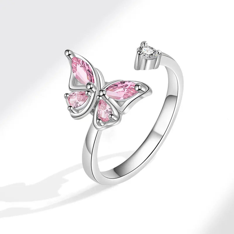 Sam Panda 925 Sterling Silver Sunflower Diamond Zircon Rotatable Ring For Women Gift Relieve Stress Ring Jewelry Wholesale