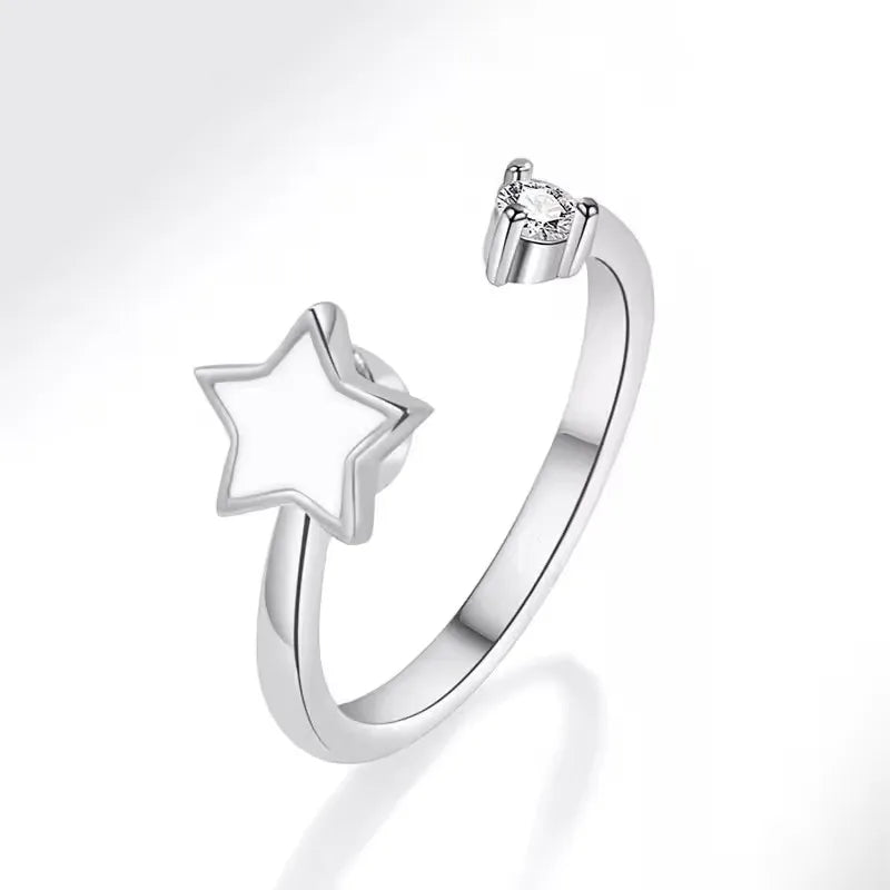 Sam Panda 925 Sterling Silver Sunflower Diamond Zircon Rotatable Ring For Women Gift Relieve Stress Ring Jewelry Wholesale