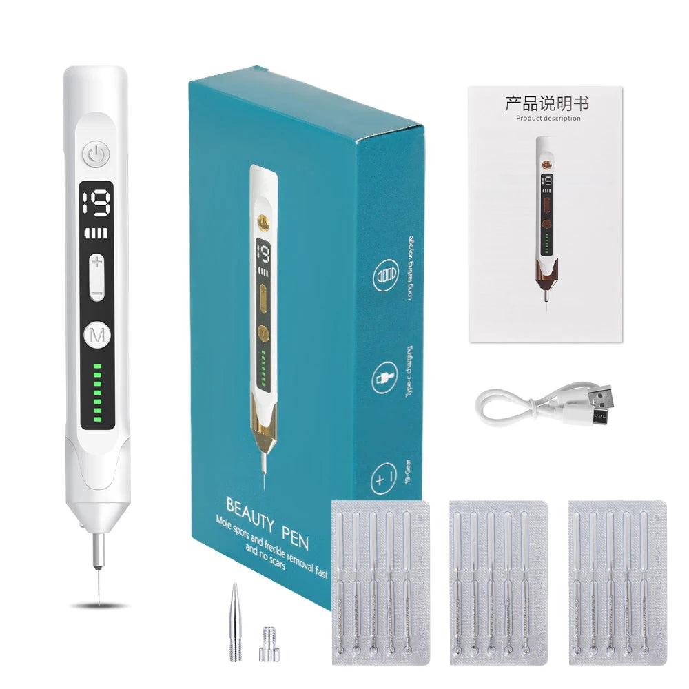 Laser Plasma Pen for Skin Tag Remover Freckle Black Dot Eliminator Papilloma  Mole Pimples Wart Tattoo Removal Plasma Pen