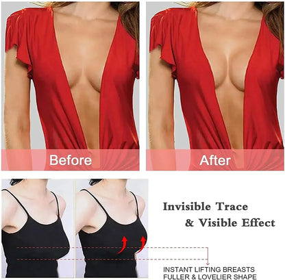 4PCS Women Lift Up Invisible Reusable Self Adhesive Silicone Breast Lift Tape Nipple Cover Chest Paste Push Up Party Dress Bras
