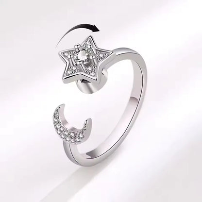 Sam Panda 925 Sterling Silver Sunflower Diamond Zircon Rotatable Ring For Women Gift Relieve Stress Ring Jewelry Wholesale