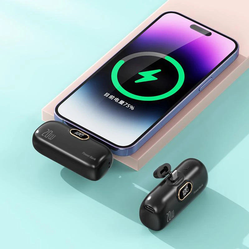 Xiaomi 30000mAh Mini Portable Power Bank Capsule Mobile Power Supply Emergency External Battery Fast Charger For Type-c iPhone