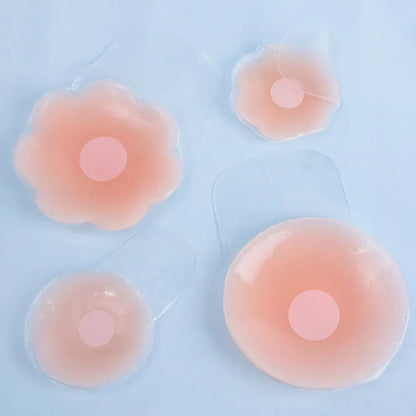 4PCS Women Lift Up Invisible Reusable Self Adhesive Silicone Breast Lift Tape Nipple Cover Chest Paste Push Up Party Dress Bras