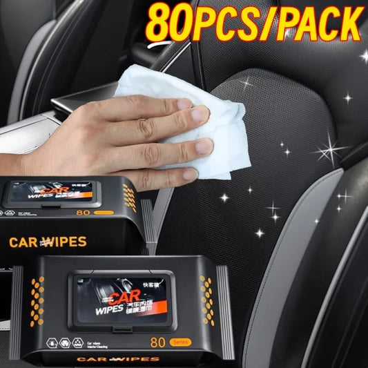 Leather Cleaning Wet Wipes coating 80pcs/pack Car Interior Leather Care Stain Removal Tools Brightening Coating Film Wet Wipes