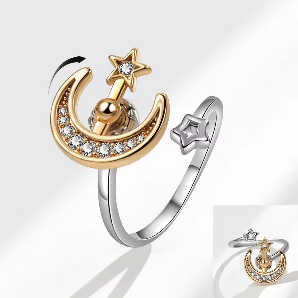 Sam Panda 925 Sterling Silver Sunflower Diamond Zircon Rotatable Ring For Women Gift Relieve Stress Ring Jewelry Wholesale