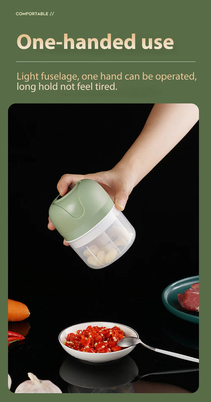 Mini USB Wireless Electric Garlic Masher 100/250ml Press Mincer Vegetable Chili Meat Grinder Food Chopper Kitchen Accessories