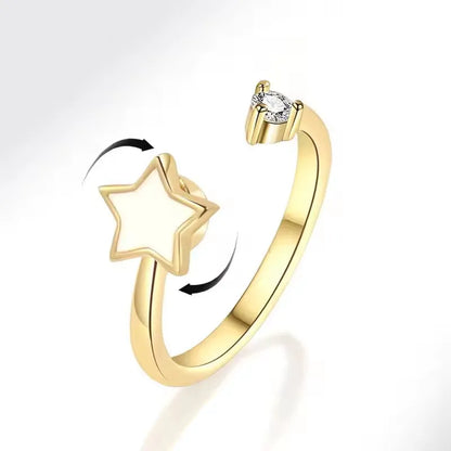 Sam Panda 925 Sterling Silver Sunflower Diamond Zircon Rotatable Ring For Women Gift Relieve Stress Ring Jewelry Wholesale