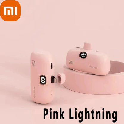 Xiaomi 30000mAh Mini Portable Power Bank Capsule Mobile Power Supply Emergency External Battery Fast Charger For Type-c iPhone
