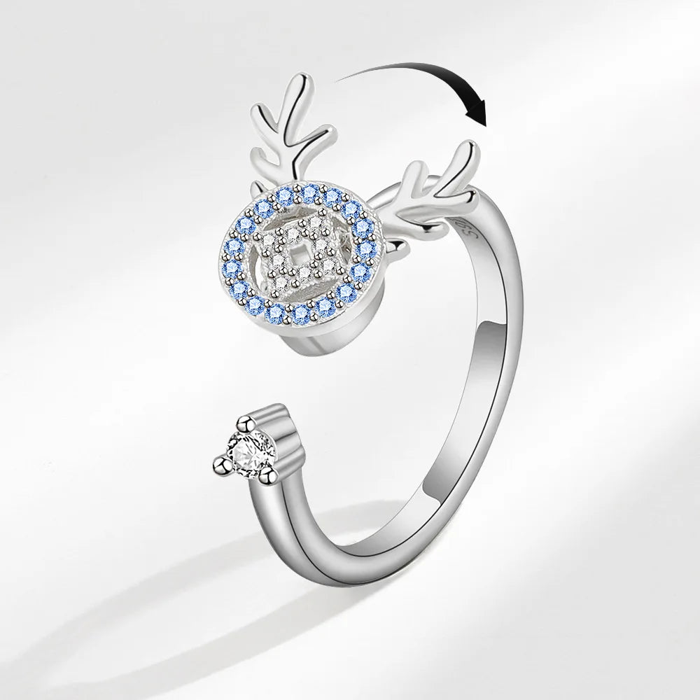 Sam Panda 925 Sterling Silver Sunflower Diamond Zircon Rotatable Ring For Women Gift Relieve Stress Ring Jewelry Wholesale