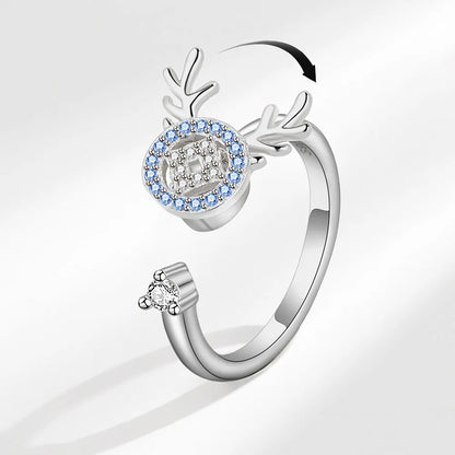 Sam Panda 925 Sterling Silver Sunflower Diamond Zircon Rotatable Ring For Women Gift Relieve Stress Ring Jewelry Wholesale