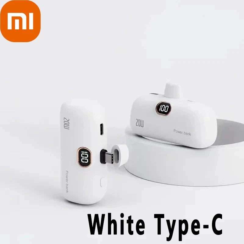 Xiaomi 30000mAh Mini Portable Power Bank Capsule Mobile Power Supply Emergency External Battery Fast Charger For Type-c iPhone