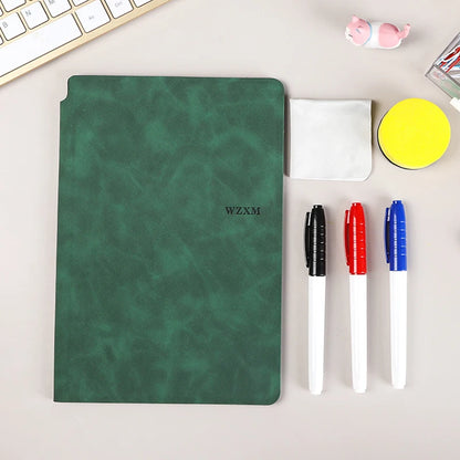 A5 Reusable Whiteboard Notebook Book With Free Whiteboard Pen Erasing Cloth Weekly Planner Portable Notebooks