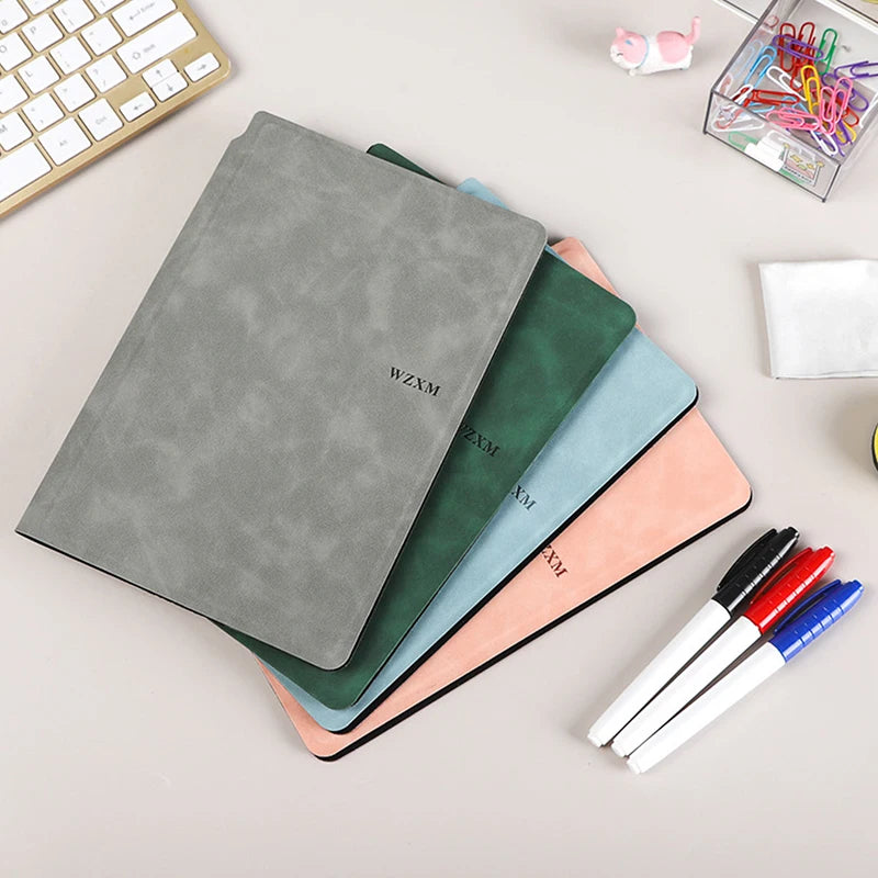 A5 Reusable Whiteboard Notebook Book With Free Whiteboard Pen Erasing Cloth Weekly Planner Portable Notebooks