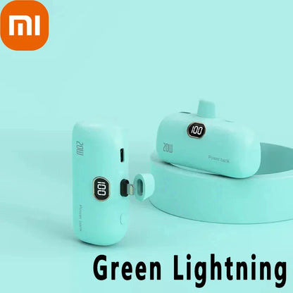 Xiaomi 30000mAh Mini Portable Power Bank Capsule Mobile Power Supply Emergency External Battery Fast Charger For Type-c iPhone