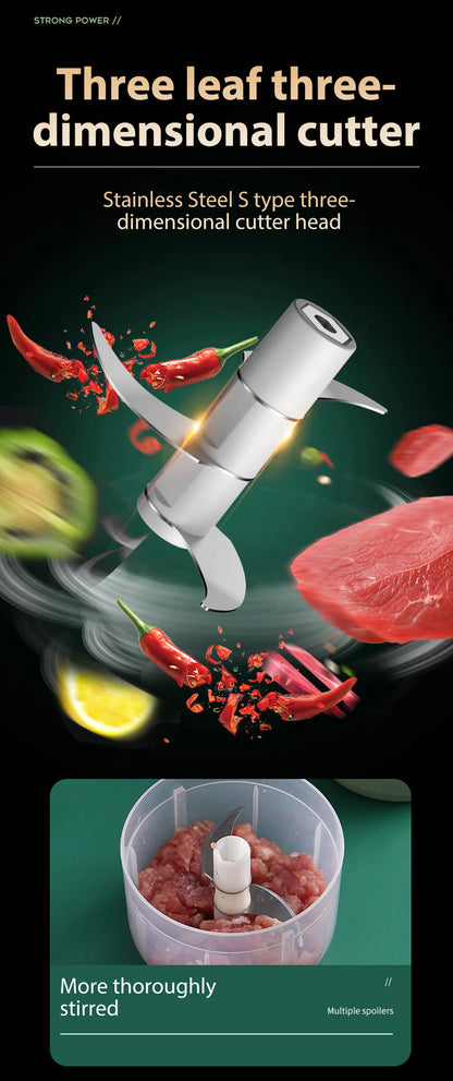 Mini USB Wireless Electric Garlic Masher 100/250ml Press Mincer Vegetable Chili Meat Grinder Food Chopper Kitchen Accessories