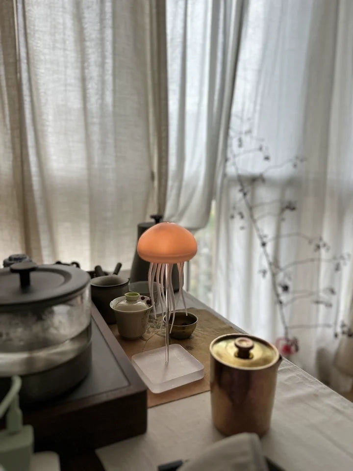 Voice Control Sensor Jellyfish Night Light Children Birthday Gift Floating Bedroom Desktop Ornament Colorful Atmosphere Light