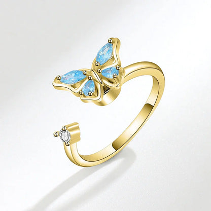 Sam Panda 925 Sterling Silver Sunflower Diamond Zircon Rotatable Ring For Women Gift Relieve Stress Ring Jewelry Wholesale