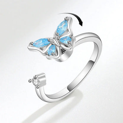 Sam Panda 925 Sterling Silver Sunflower Diamond Zircon Rotatable Ring For Women Gift Relieve Stress Ring Jewelry Wholesale