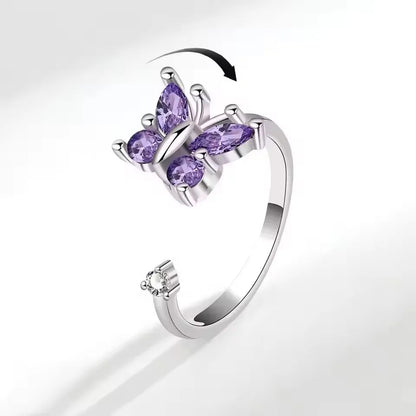 Sam Panda 925 Sterling Silver Sunflower Diamond Zircon Rotatable Ring For Women Gift Relieve Stress Ring Jewelry Wholesale