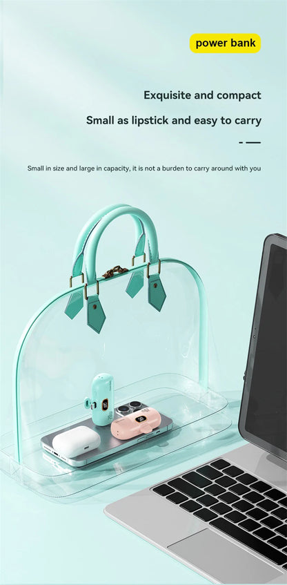 Xiaomi 30000mAh Mini Portable Power Bank Capsule Mobile Power Supply Emergency External Battery Fast Charger For Type-c iPhone