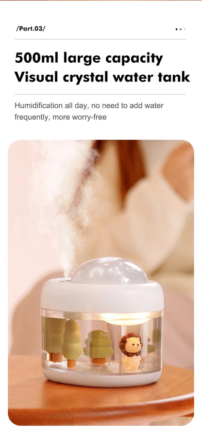 Portbale Projection Lamp Wireless Air Humidifier 2000mAh Battery USB Rechargeable Projector Umidificador Aroma Humidificador