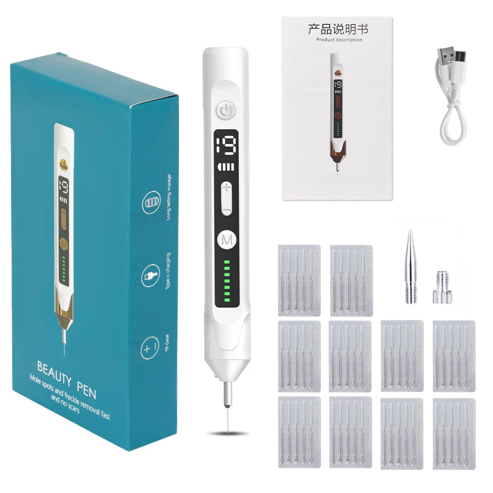 Laser Plasma Pen for Skin Tag Remover Freckle Black Dot Eliminator Papilloma  Mole Pimples Wart Tattoo Removal Plasma Pen