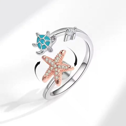Sam Panda 925 Sterling Silver Sunflower Diamond Zircon Rotatable Ring For Women Gift Relieve Stress Ring Jewelry Wholesale