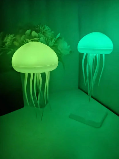 Voice Control Sensor Jellyfish Night Light Children Birthday Gift Floating Bedroom Desktop Ornament Colorful Atmosphere Light